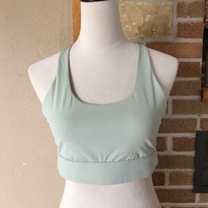 2/$20 sports bra large Zyia Calia strappy aqua blue active workout cross back